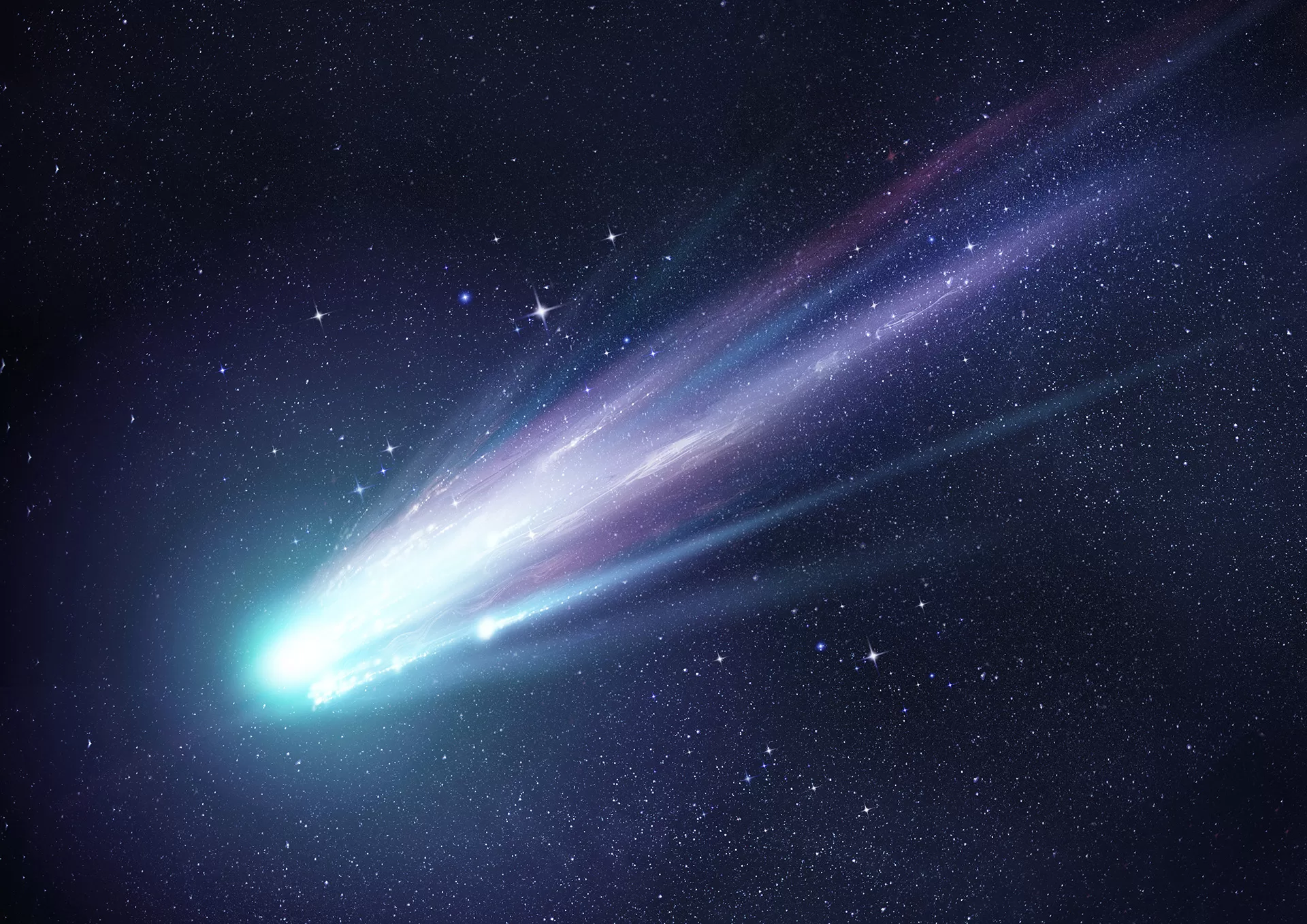 Bright comet at night